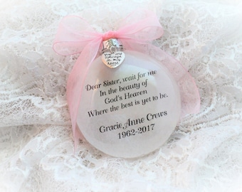 In Memory Christmas Ornament, Sister, Brother, Friend, You Are Always in my Heart Charm, Personalization