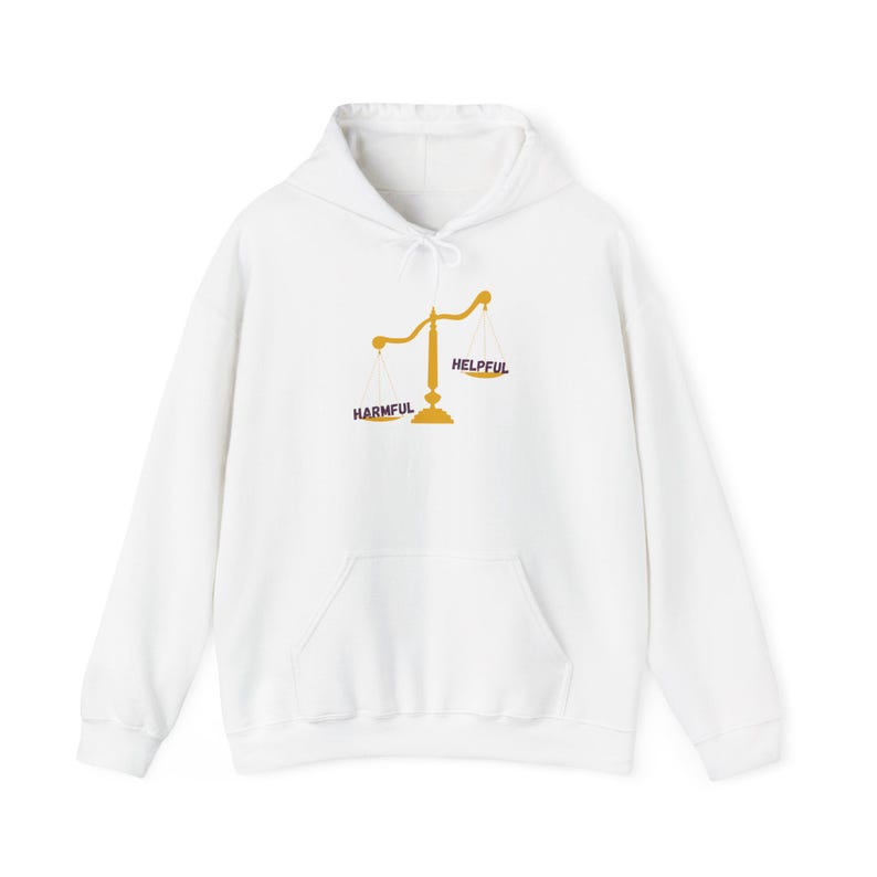 Uniseks hoodie van zware kwaliteit: nuttig versus schadelijk sweatshirt, vrijetijdskleding afbeelding 2