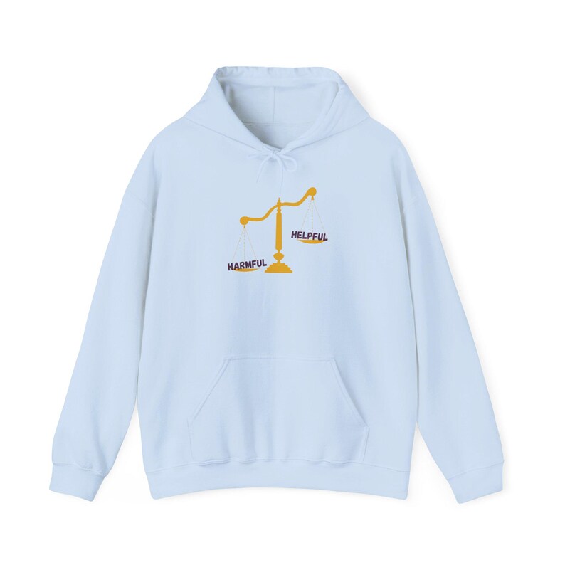 Uniseks hoodie van zware kwaliteit: nuttig versus schadelijk sweatshirt, vrijetijdskleding afbeelding 4