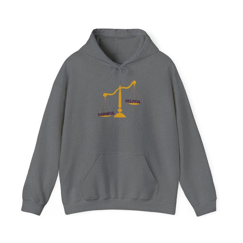 Uniseks hoodie van zware kwaliteit: nuttig versus schadelijk sweatshirt, vrijetijdskleding afbeelding 3