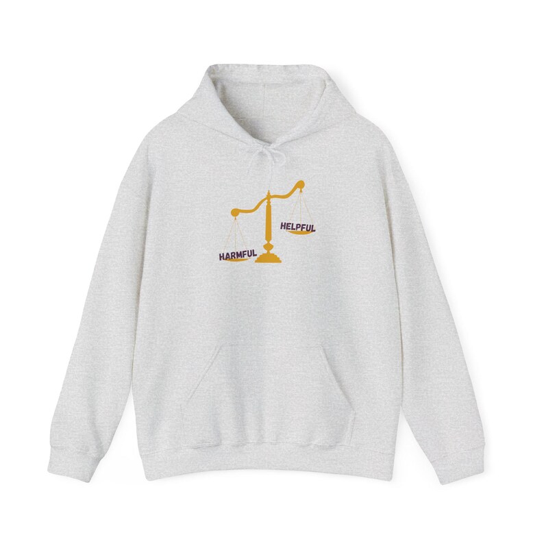 Uniseks hoodie van zware kwaliteit: nuttig versus schadelijk sweatshirt, vrijetijdskleding afbeelding 1