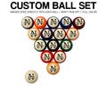 Personalized Monogram Pool Ball Set - Unique for Birthday or Christmas Gift!