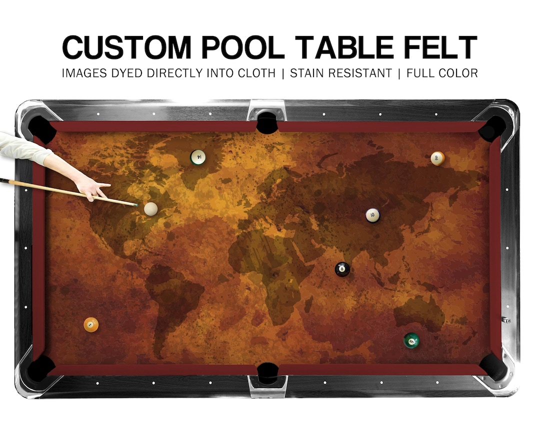 Grunge World Map Billiard Table Cloth - Upgrade Your Game Room