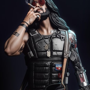 Johnny Silverhand - Cyberpunk 2077 - Custom Painted Figure