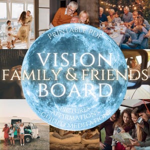 Family & friends Vision Board Printables Kit Vision Board 2025 Sticker PDF Bilder Affirmationen Board Meditation Dreams Manifestation Rich