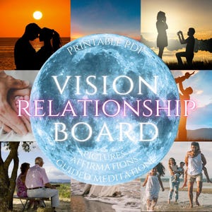 Beziehung Vision Board Printables Kit Vision Board 2025 Aufkleber PDF Bilder Affirmationen Board Meditation Träume Manifestation Reich