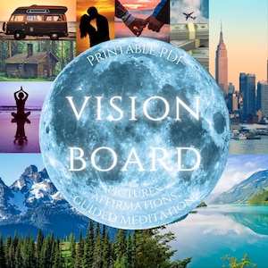 Valentinstag für Paare Vision Board Printables Kit Vision Board PDF Bilder Affirmationen Meditation Playlist Träume Manifestation Reich