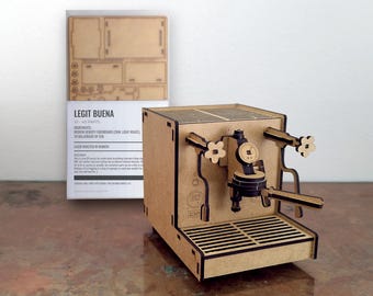 Legit Buena - 3D-puzzelportafilter – lasergesneden mdf miniatuur koffieliefhebberdecor