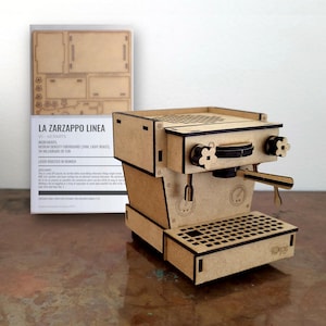 La Zarzappo Linear - 3D Puzzle Laser-Cut Holz DIY Miniatur Kit für Kaffeeliebhaber - Einzigartiges Geschenk, Espresso & Kaffee