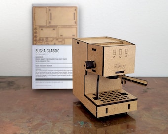 Sucha Classic – Portafiltro de rompecabezas 3D: Kit miniatura de madera cortado con láser para armar, ideal para amantes del café – Regalo único, Espresso y Café