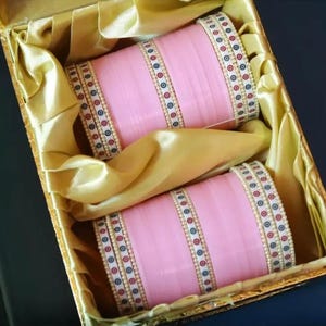 Indian Punjabi Bridal Traditonal Pink Chuda /Wedding Chudaa/Traditional Choora/Bridal bangles/Bridal Wedding Bracelet Set