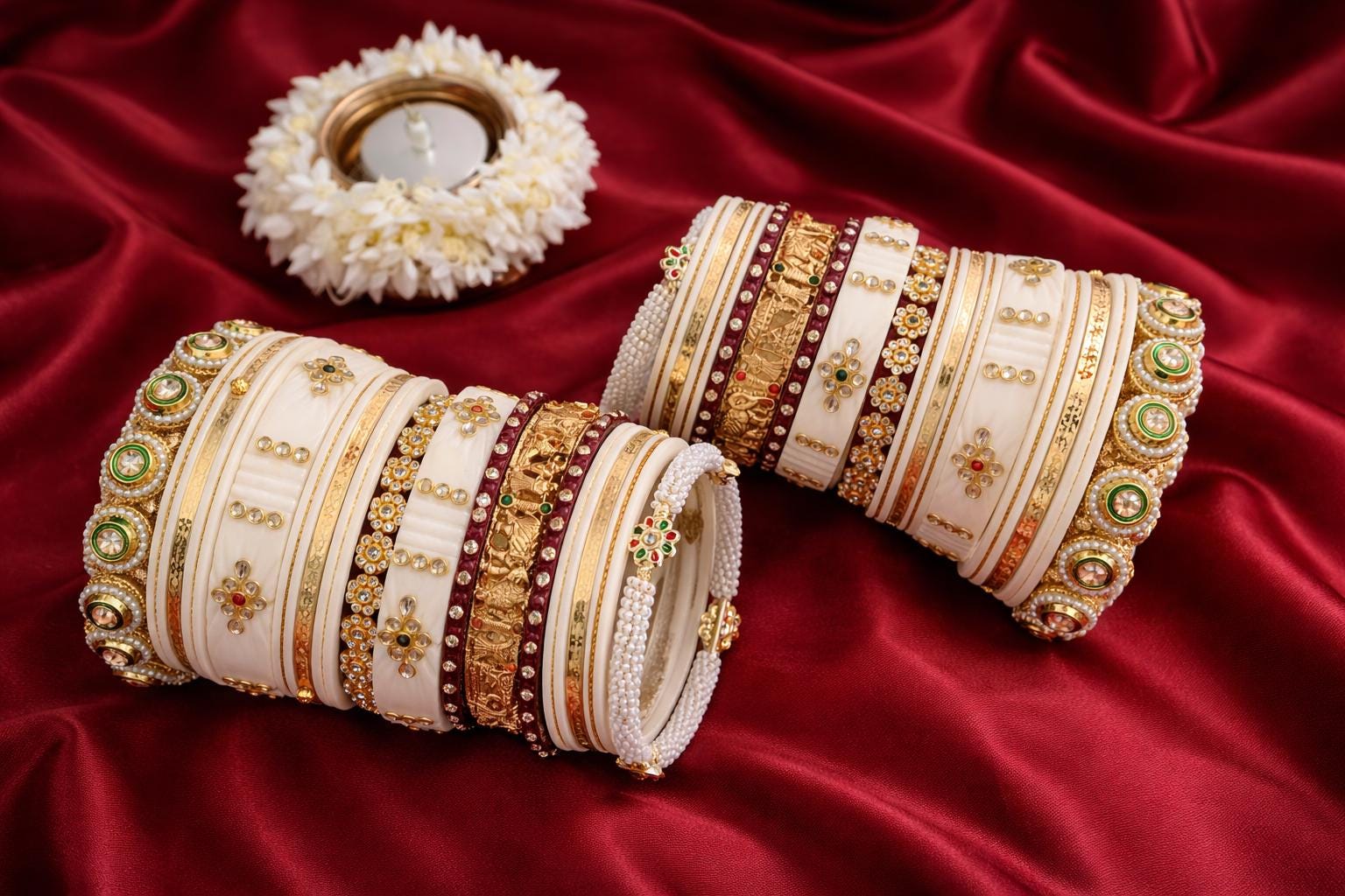 Kundan Rajasthani Chooda Bridal Chura: Rajputi Doli Barat Kada