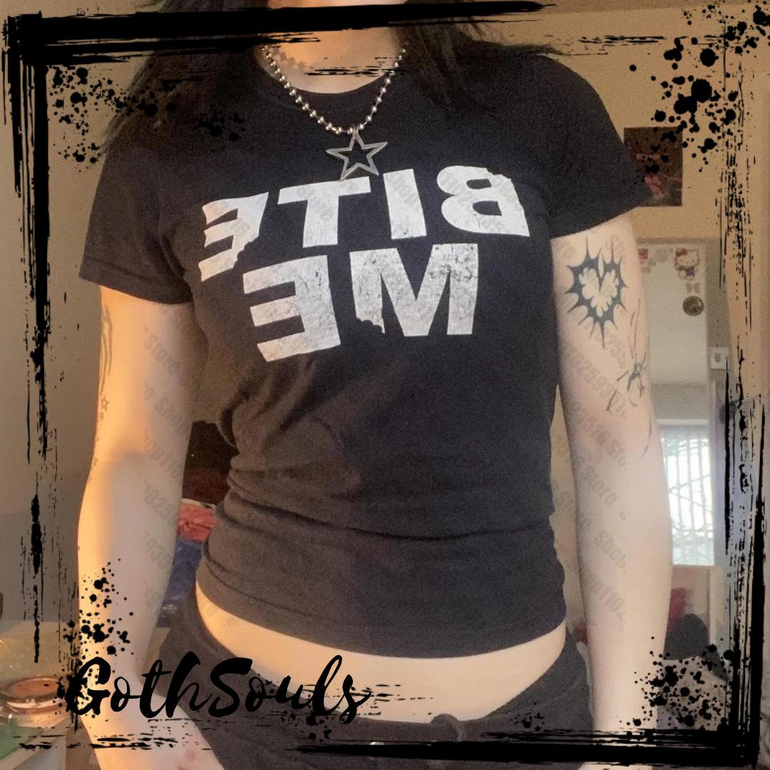 T-shirt Noir Bay Island Bite Me Taille M - Manches Courtes Graphique
