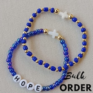 Minimal Cross Bracelet , Colorful Beaded Christian Bracelet, Faith Jewelry Gift for Women, Stackable Stretch Bracelet