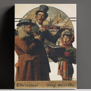 Christmas Trio By Norman Rockwell Wall Art, Christmas Gift Idea, Christmas Trio Print Poster, Home Decor Idea, Norman Rockwell Art Print