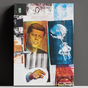 Retroactive by Robert Rauschenberg Wall Art, Retroactive II Ready to Hang Canvas, Rauschenberg Artwork Poster, Pop Art Canvas, Home Decor