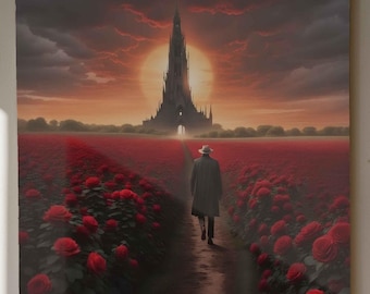 The Dark Tower Wall Art, King's Novel Cover Ready to Hang Canvas, The Dark Tower Poster, Gift Wall Art for Book Readers, Home Decor Idea