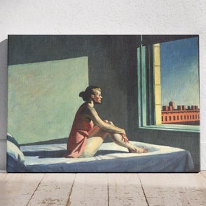 Morning Sun by Edward Hopper Wall Art, Sole di Mattina Ready to Hang Canvas, Calmly Wall Decor Idea, New Realism Artwork, Gift Wall Art
