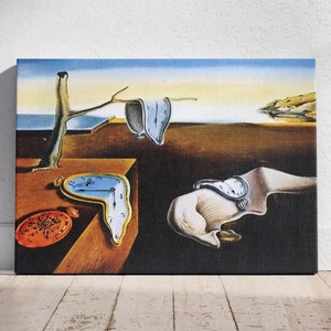 The Persistence of Memory Wall Art, Salvador Dali Ready to Hang Canvas, Surrealist Home Decor Idea, Abstract Wall Art, Christmas Gift