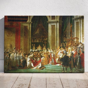 The Coronation of Napoleon Canvas Wall Art, Napoleon Bonaparte Ready to hang Canvas, Jacques-Louis David Artwork, Napoleon Era Wall Art