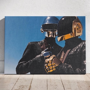 Arte de parede Daft Punk, tela pronta para pendurar Daft Punk, pôster da lenda da música eletrônica Daft Punk, ideia de decoração musical para casa, arte de parede grande para presente