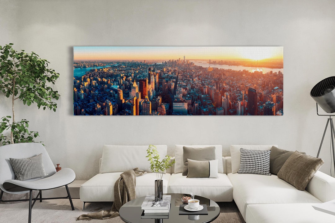 New York City Skyline at Sunset Wall Art, Sunset Among Skyscrapers ...