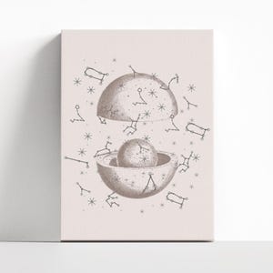 Stampa dei segni zodiacali, stampa artistica, decorazione murale minimalista, arte moderna dei segni zodiacali, stampa di qualità museale, poster vintage dei segni zodiacali
