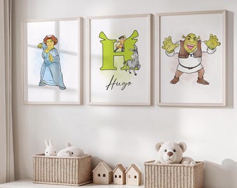 Personalized Nursery Poster Set: Fun Character Illustrations (Digital Download)