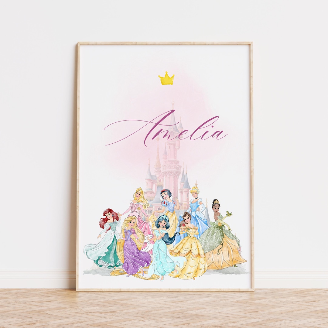 Personalized Princess Castle Print: Custom Girl's Room Wall Art ...
