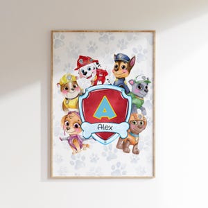 Whimsical Watercolor Kids Name Poster – Custom Nursery Wall Art – Playful Initial Print for Kids Room – Digital Download