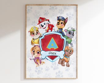 Watercolor Kids Name Poster: Custom Initial Nursery Art (Digital Download)