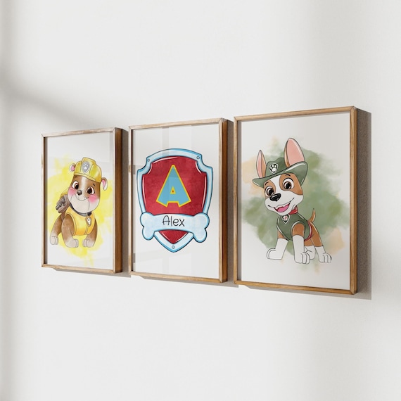 Custom Puppy Rescue Team Wall Art – Personalized Kids Name Print Set – Choose Your Characters – Nursery Decor – Digital Download