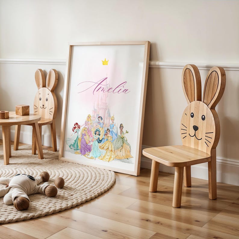 Personalized Princess Castle Print: Custom Girl's Room Wall Art ...