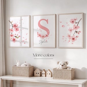 Personligt Sakura-posterset för barnrum: Anpassad blommig väggkonst (digital nedladdning)