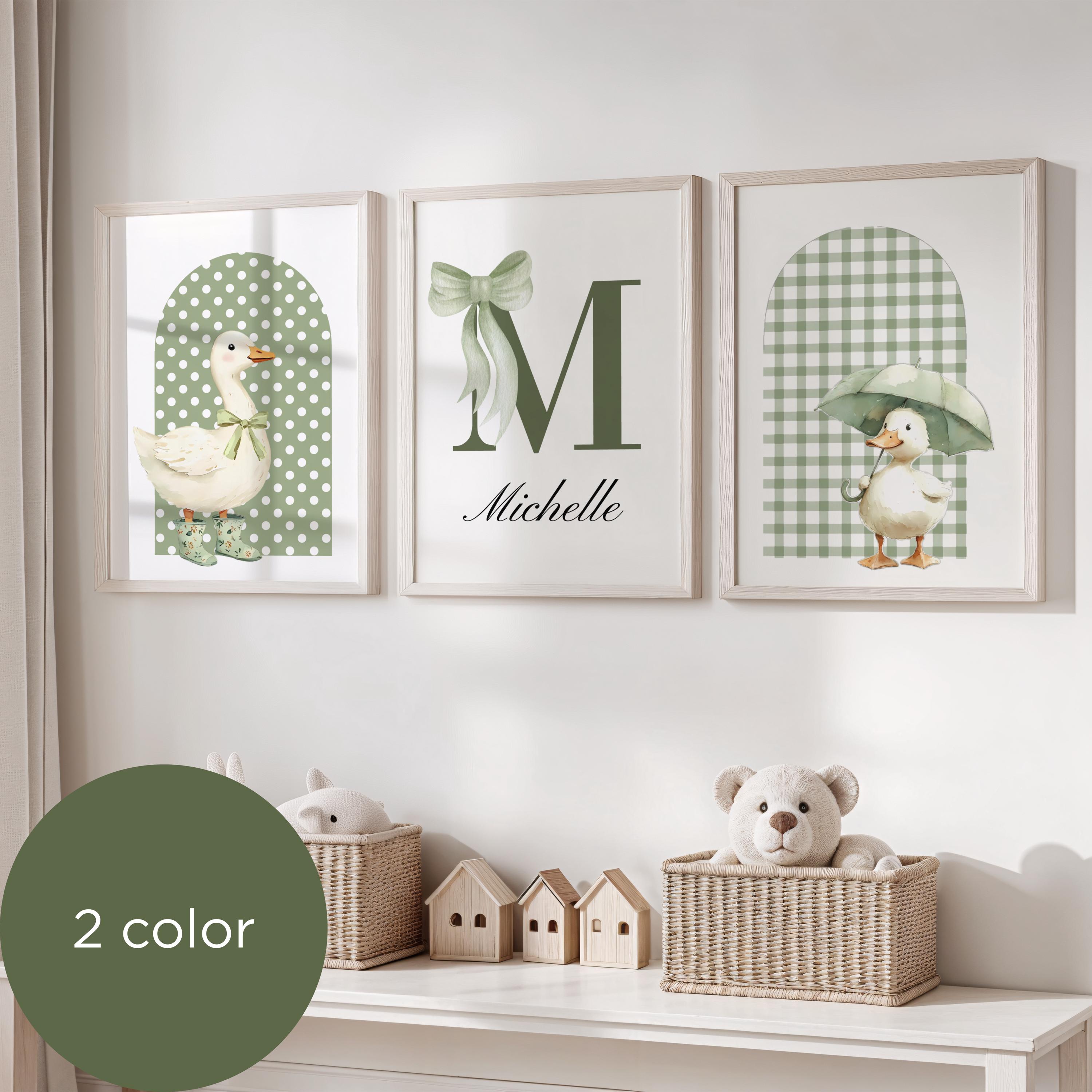 Duck Nursery Wall Art Set: Personalized Baby Room Decor (digital ...