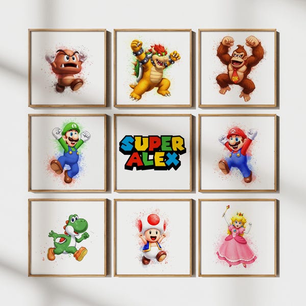 Personalized Retro Video Game Poster: Kids Room Gamer Decor (Digital Download)
