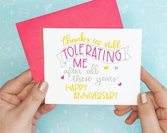 Tolerate Me Anniversary Card