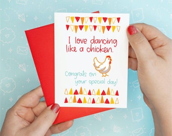 Chicken Dance Wedding Card