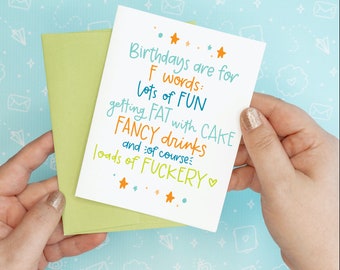 F Words Birthday Card