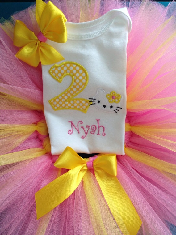 Candy Pink & Yellow Hello Kitty 1ST Birthday Tutu Set Il_570xn