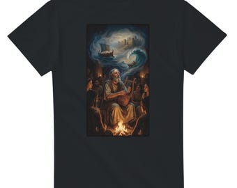 The Odyssey T-Shirt, Minimalist Literary Graphic Tee, Heavyweight Cotton Streetwear