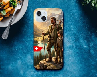William Tell Folklore iPhone Case – Artistic Swiss Heritage Dual-Layer Cover