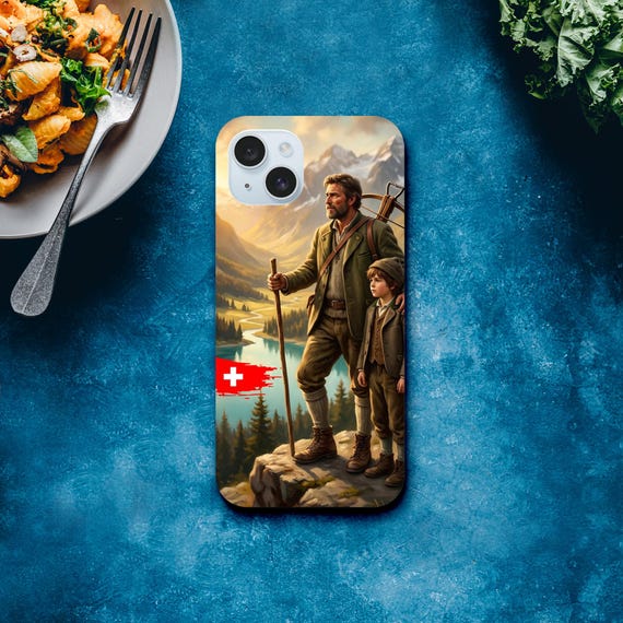 William Tell Folklore iPhone Case – Artistic Swiss Heritage Dual-Layer Cover