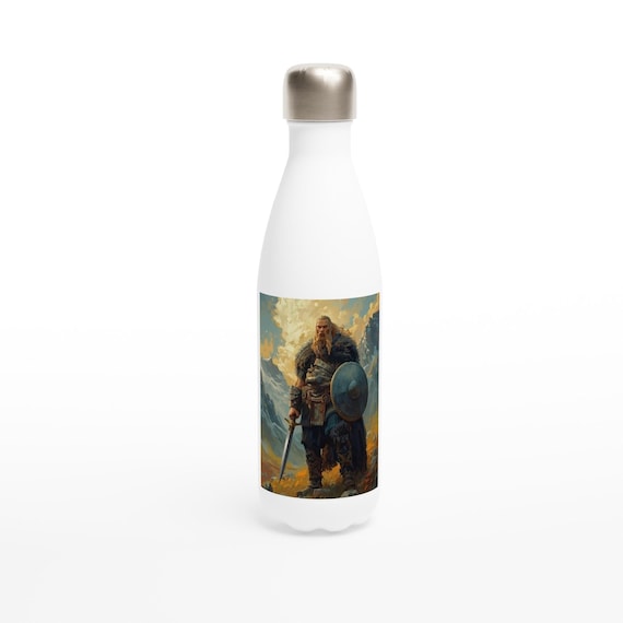 Norse Warrior Stainless Steel Water Bottle | Viking Mythology Gift