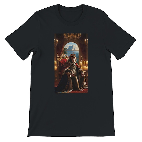 Funny Monkey King T-Shirt - Royalty Humor Graphic Tee Unisex Crewneck T-shirt | Bella + Canvas 3001