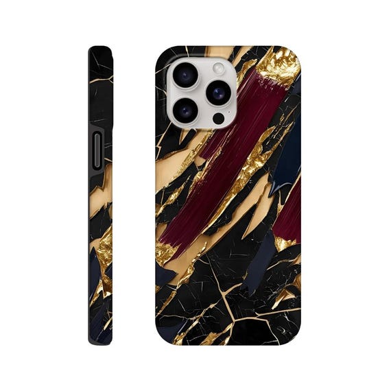 marble design cover Elegant Gold Marble Phone Case | Tough Stylish Protection | Abstract Black & Gold Design for iPhone