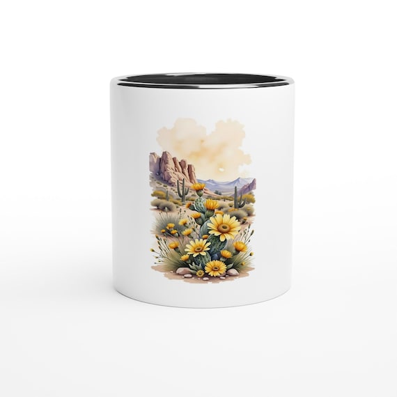 Wildflower Ceramic Mug: Southwestern Botanical Art for Nature Lovers, Desert Floral Coffee Cup Gift