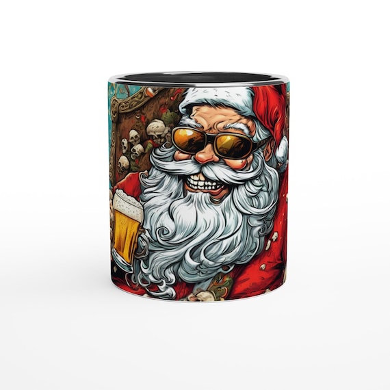 Santa's Brew  Cheer Gift for Beer Lovers Rock Music Fans Xmas Drinkware