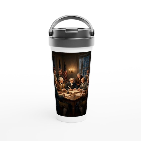 Funding Father Travel Mug 4th of July Patriotic Dad Gift 15oz Stainless Steel Independence Day Coffee Tumbler