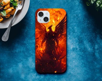 Abstract Warrior Phone Case - Geometric Silhouette Phoenix Feather Modern Art Inspirational Gift